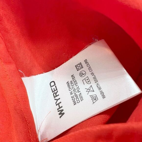 Whyred Mini Dress Womens 38 Red Short Sleeve Cowl Neck Pullover - Picture 5 of 10